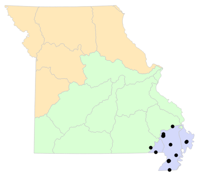 Ecological Drainage Units map for Amphiuma tridactylum (Three-toed Amphiuma)