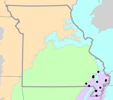 Level II Ecoregions map for Amphiuma tridactylum (Three-toed Amphiuma)